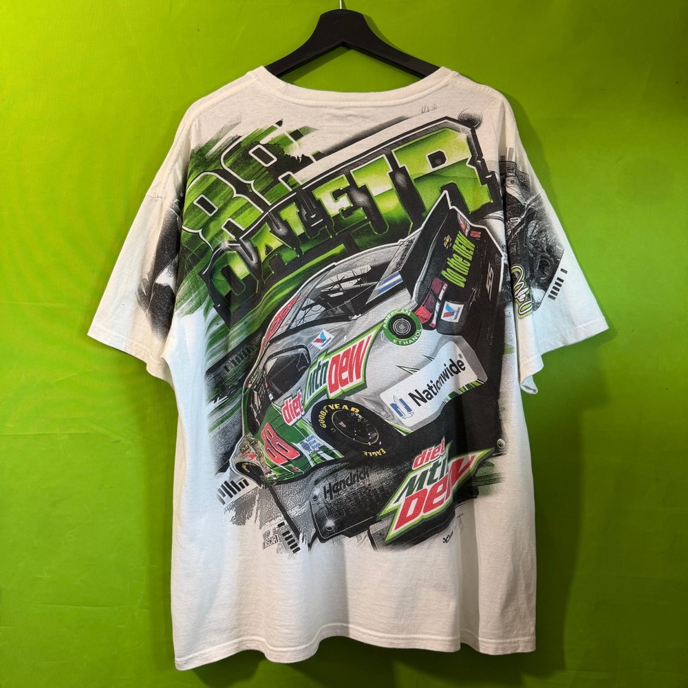 Chase Authentics Dale Earnhardt Jr MTN DEW NASCAR T-Shirt XL All Over Print Tee